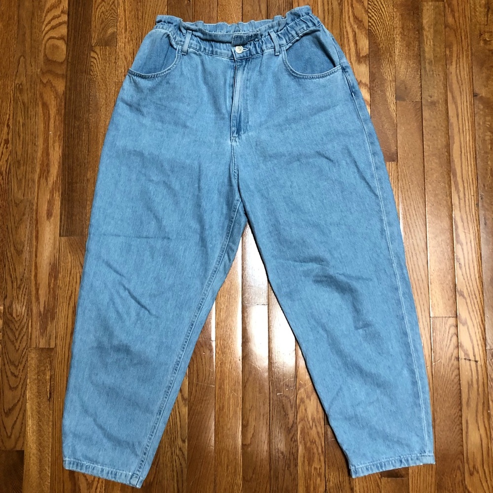 Zara mom jeans with paperbag waist